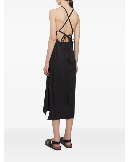 Rier Black Cotton-Poplin Apron Dress