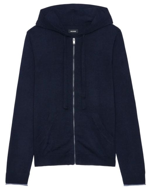 Zadig & Voltaire Hoodie Met Rits in het Blue voor heren