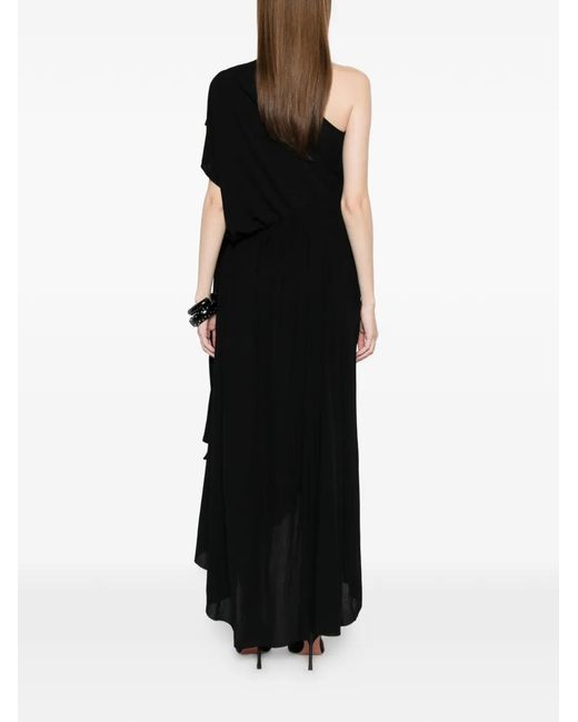 ALAINPAUL Black One-Shoulder Asymmetric Dress