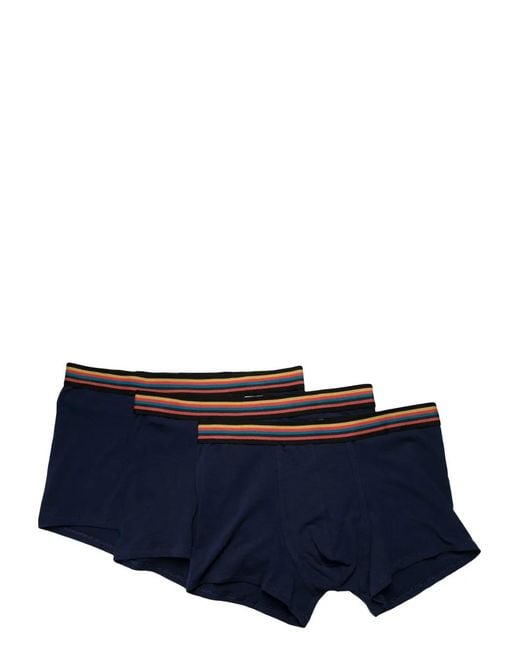 Paul Smith Blue Stripe-Detailing Cotton Boxers (Pack Of Three) for men
