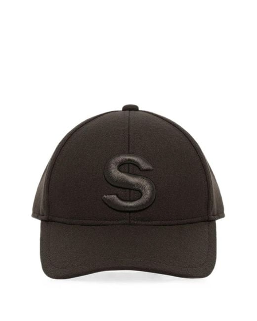 Sacai Black S Embroidered-Logo Cap for men