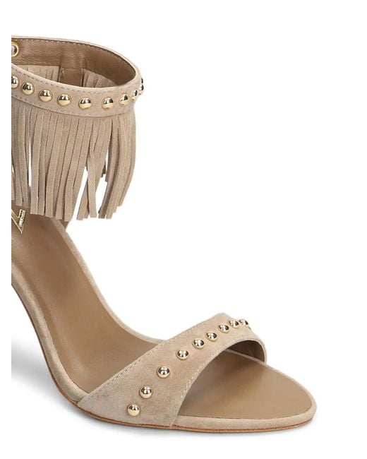 Marc Ellis White Fringed Stud-Embellished Sandals