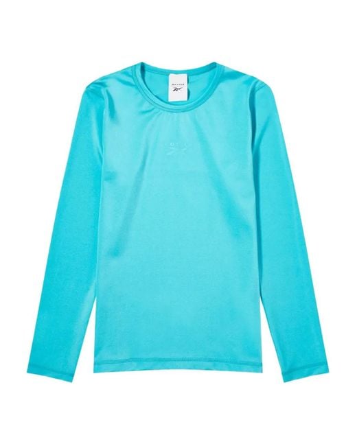 メンズ Reebok Botter ロゴ ロングtシャツ Blue