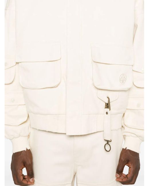 UNTITLED ARTWORKS Natural Washed Cargo Bomber Jacket for men