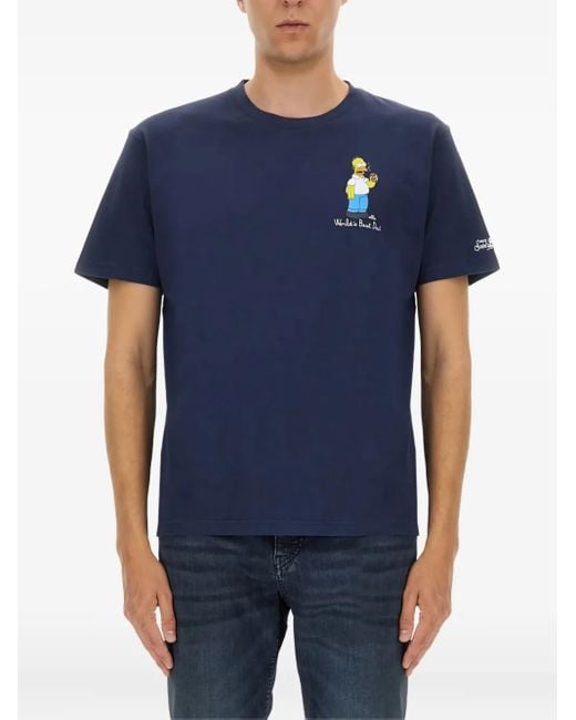 Mc2 Saint Barth Blue Graphic T-Shirt for men