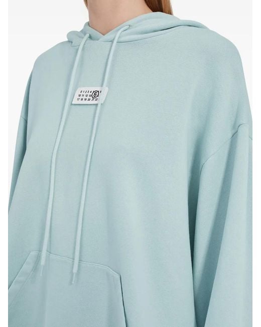 MM6 by Maison Margiela Blue Raw-Hem Hoodie