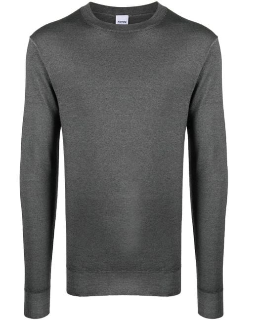 Aspesi Gray Melange-Effect Wool Sweater for men