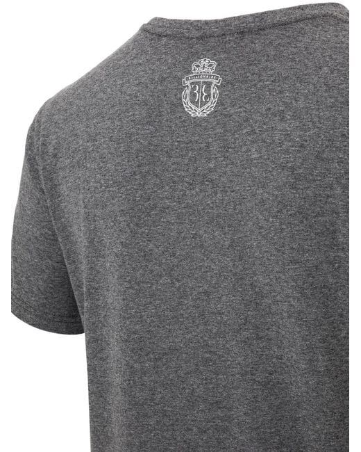 Billionaire Gray Lion-Print V-Neck T-Shirt for men