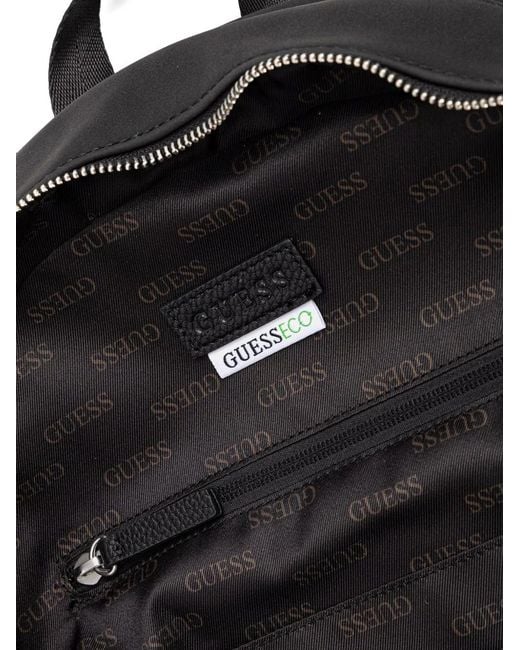 Guess Torino Logo-Plaque Zipped Backpack in Black for Men | Lyst