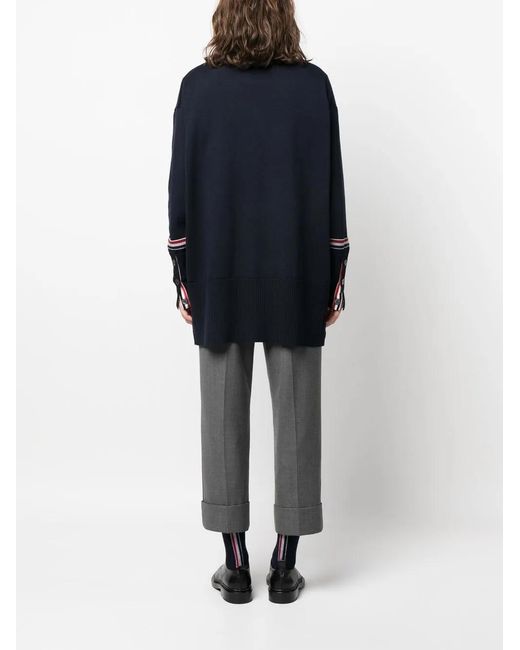 Thom Browne Blue Maglione Girocollo