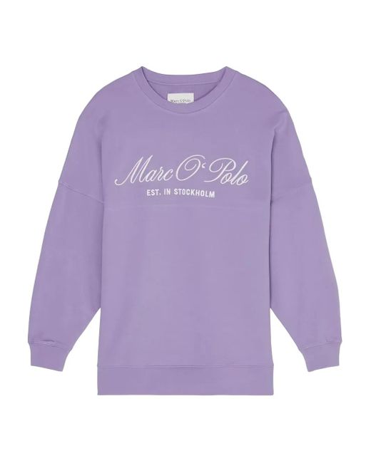 Marc O' Polo Purple Logo-Embroidered Sweatshirt