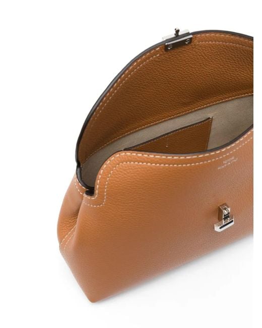 Totême  Brown T-lock Leather Clutch Bag