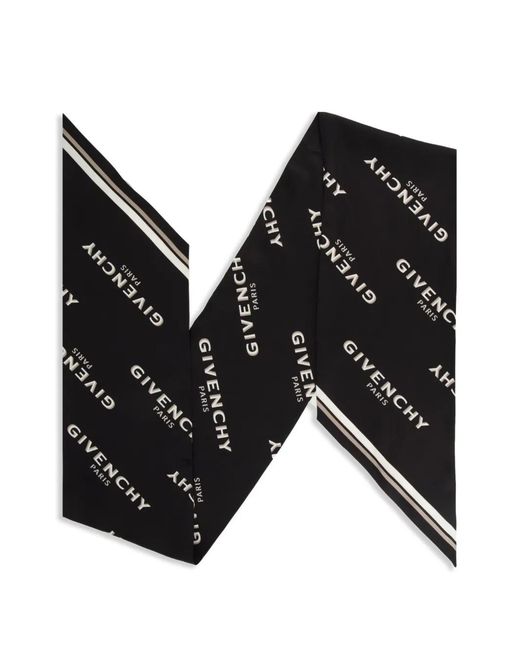 Givenchy White Maxi Shadow Logo-Print Bandeau Scarf
