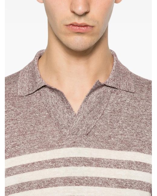 Gran Sasso Gray Striped T-Shirt for men
