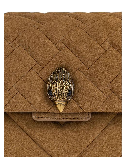 Kurt Geiger Brown Kensington Quilted Suede Shoulder Bag