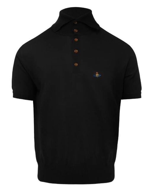 Vivienne Westwood Blue Orb-Embroidered Polo Shirt for men