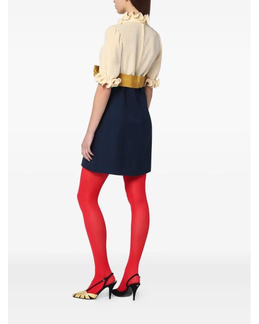 Valentino Garavani Blue Crepe De Chine Mini Dress