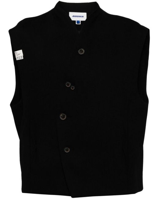 メンズ Adererror Asymmetric Wool Waistcoat Black