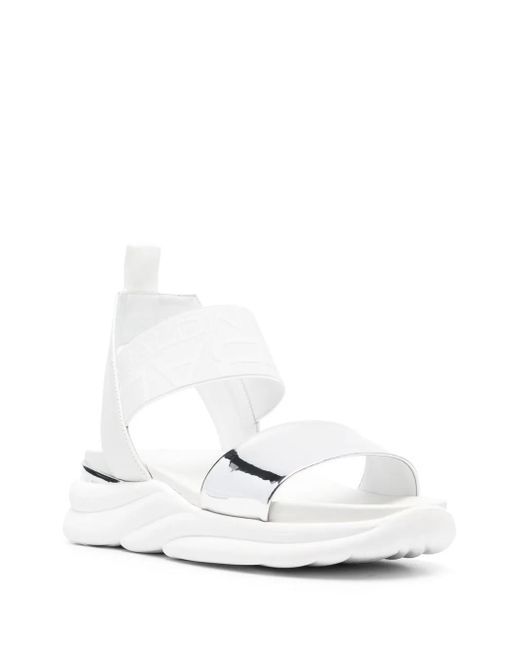 Baldinini White Metallic-Strap Detail Sandals