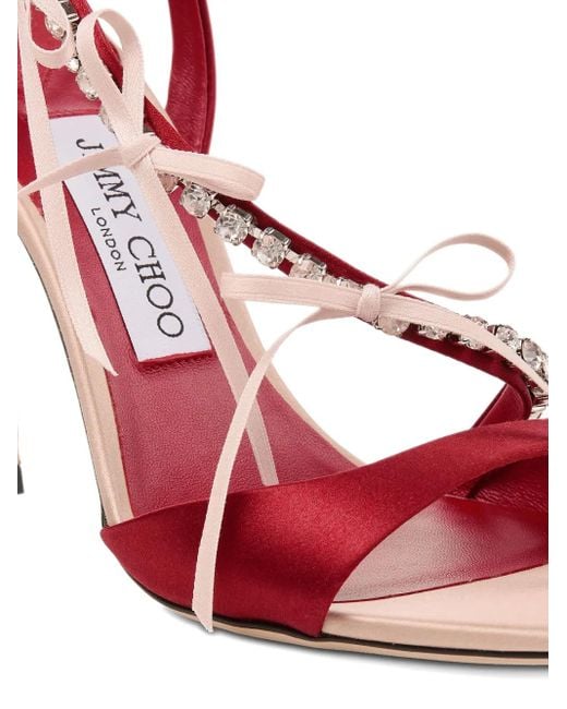 Jimmy Choo Pink Lula 100 Satin Sandals