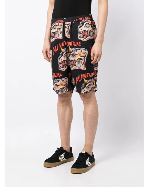 Endless Joy Black "Minotaure" Bermuda Shorts for men