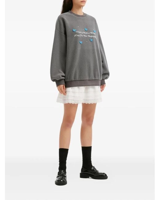 B+ AB Gray Bow-Appliqué Sweater