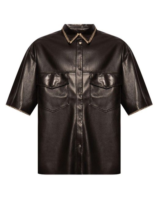 Nanushka Black Mance Whipstitch-detail Shirt for men