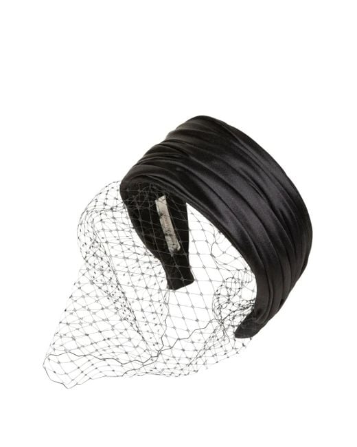 Jennifer Behr Black Jacqueline Voilette Haarschmuck