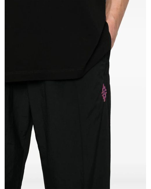 Marcelo Burlon Black Cross-Motif Track Pants for men