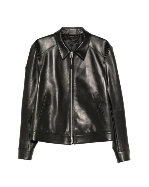 Tom Ford Black Nappa Blouson With Pointed Collar And Full Zip Fastening for men