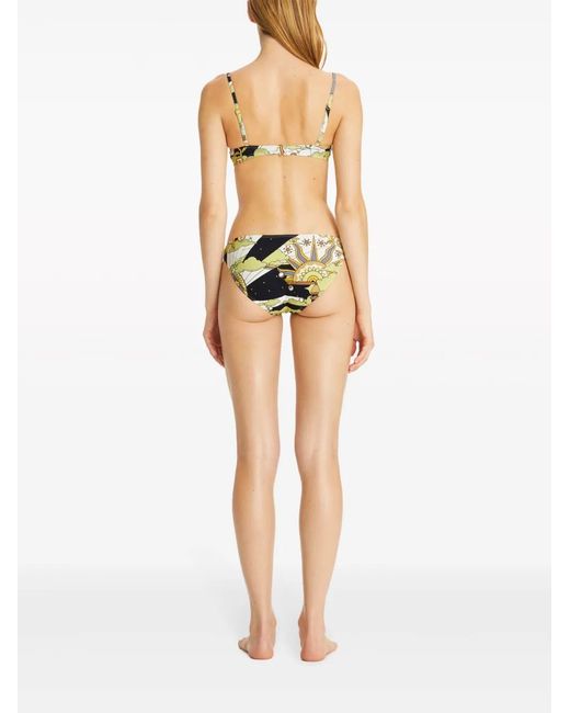 Tory Burch Blue Graphic-Print Bikini Bottoms