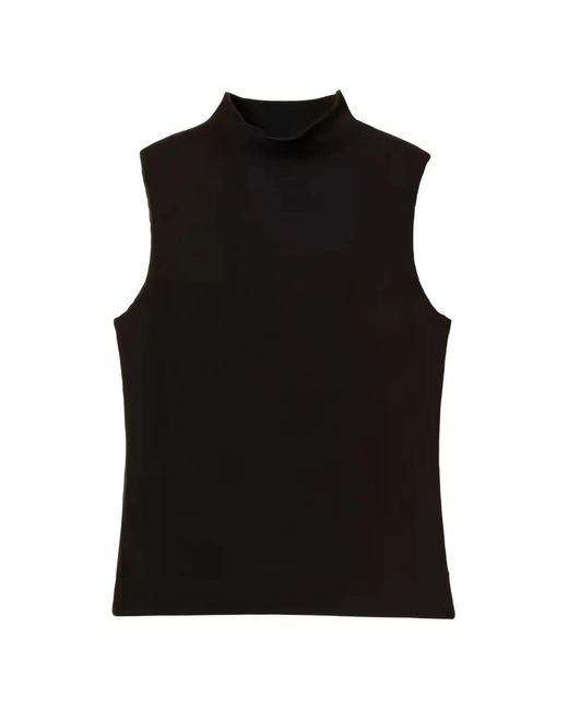 Twinset Black High-Neck Sleeveless Top