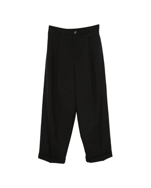 Marni Black Cuffed Pleated Trousers for men