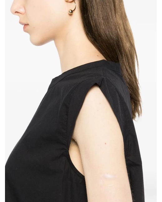 Care By Me Black Laura Leaf Top