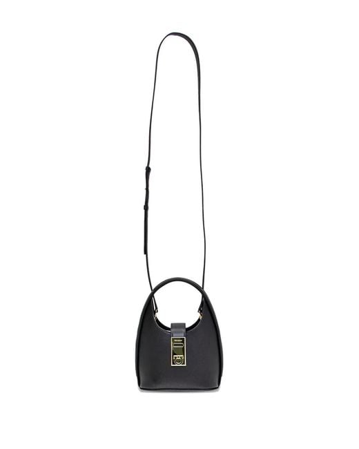 Ferragamo Black Mini Sac À Main Hobo À Boucle
