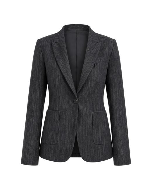 Eleventy Black Blazer Boutonné À Revers Crantés