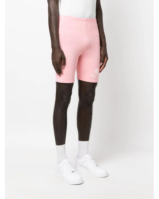 Sporty & Rich Pink Logo-Print Cycling Shorts