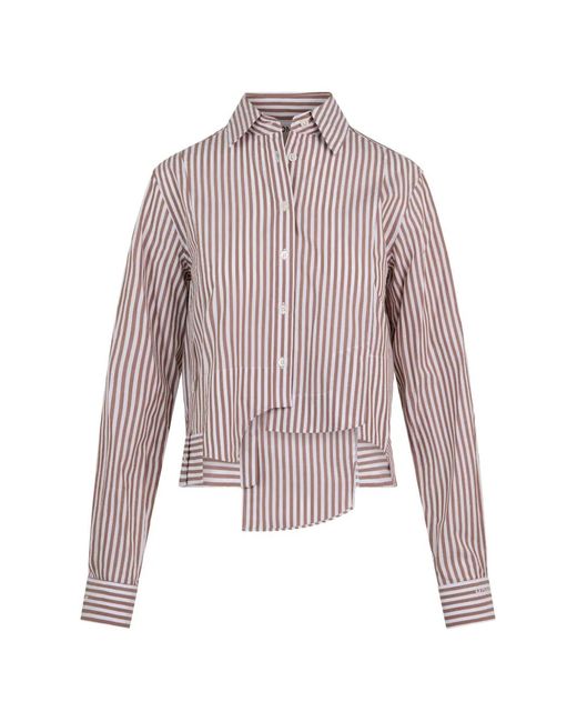Monse Pink Deconstructed Cropped Shirt
