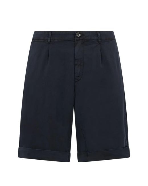 Moorer Blue Turn-Up Trousers for men