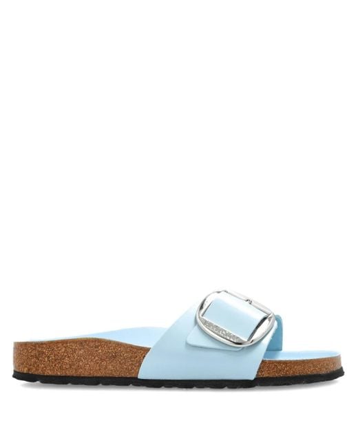 Birkenstock バックル エナメルレザーフラットサンダル White