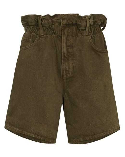 frame paperbag denim shorts