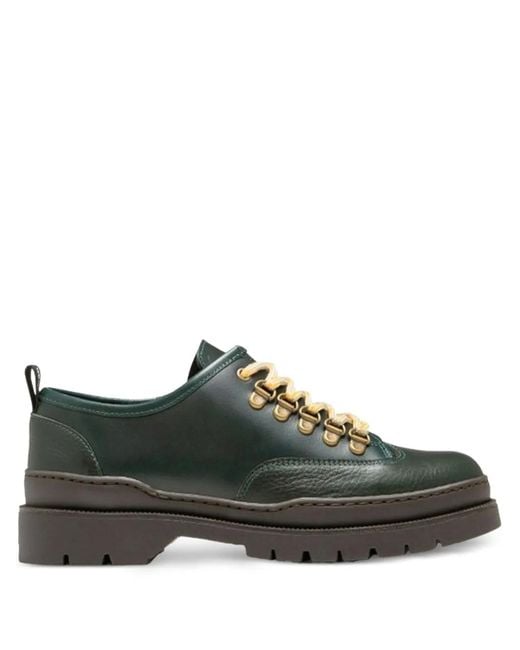 Kleman Black Courrier Cg Eyelet Leather Derby Shoes for men