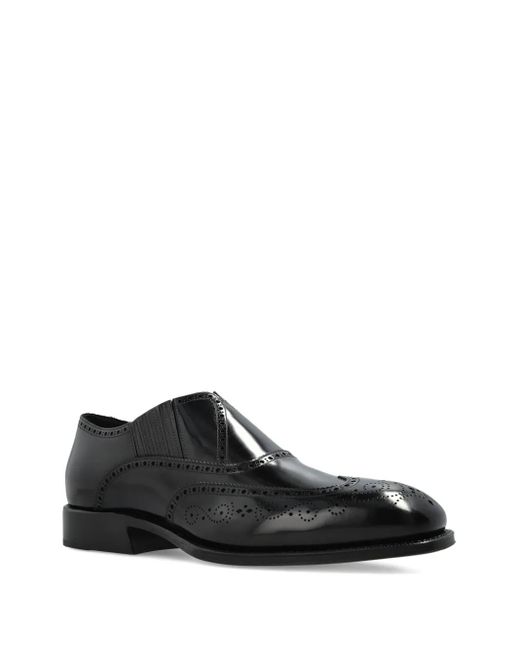 Alexander McQueen Black Leather Loafers for men