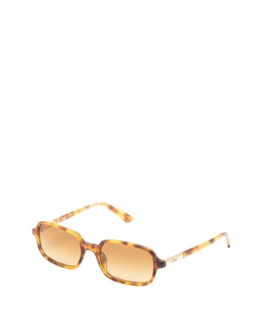 Chloé Metallic Rectangle-Shape Sunglasses