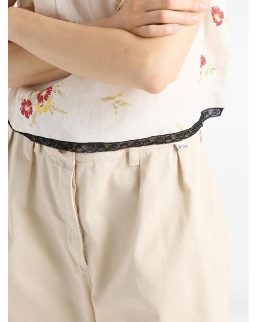 Vieux Bermudas En Gabardine Prada en coloris Natural