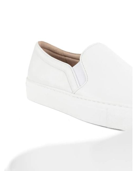 Brightway White Leather Slip-On Sneakers