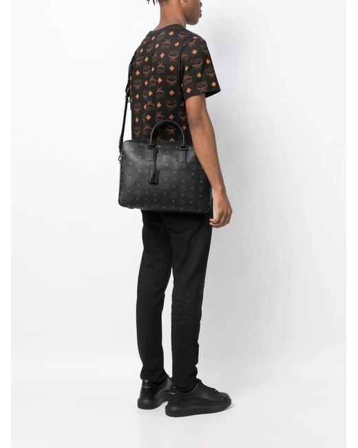 MCM Black Large Klassik Monogram Tote Bag for men