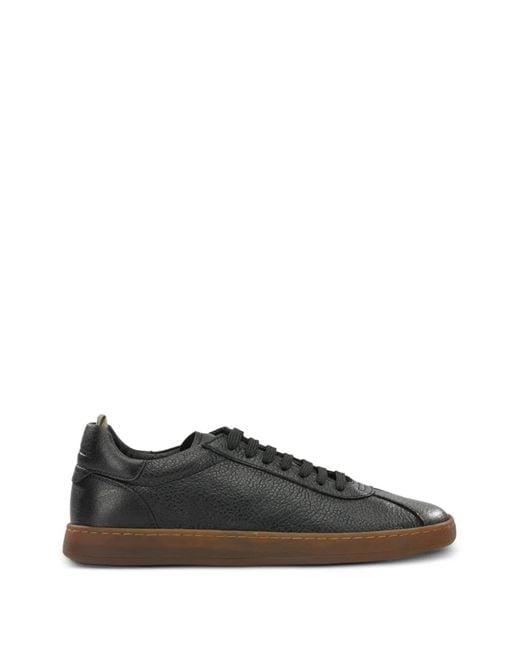 Officine Creative Black Baskets Halo En Cuir Grainé for men