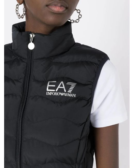 EA7 Black Logo Down Vest