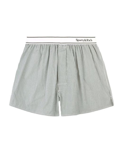 Sporty & Rich Gray Striped Waistband Shorts